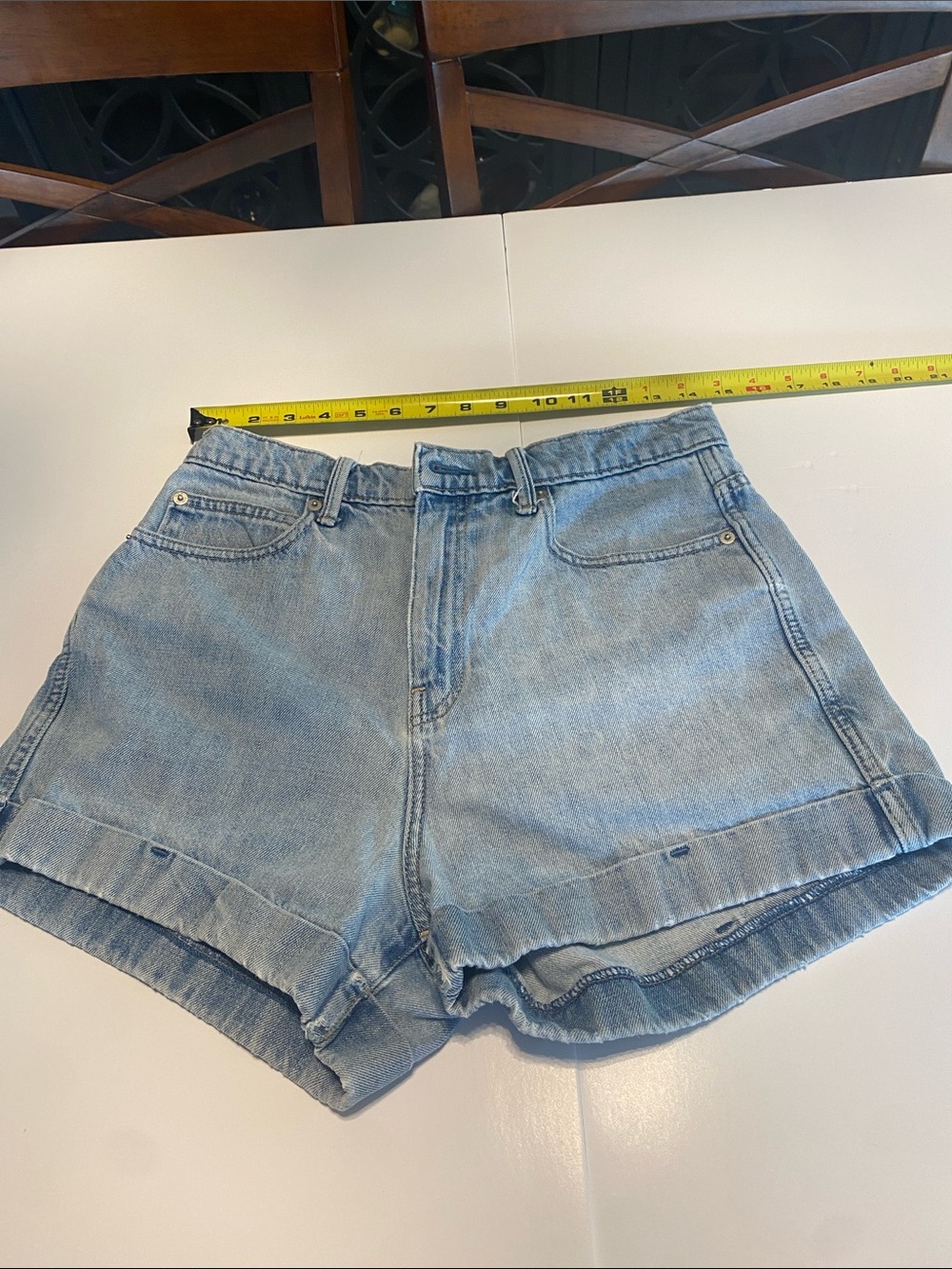 GAP Light Wash High-Rise Denim Shorts